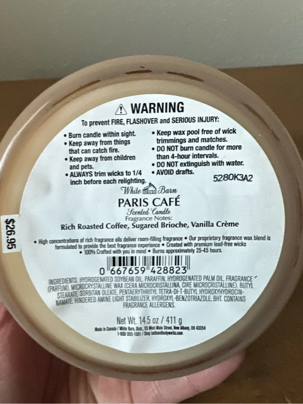 X2 bath and body works Paris cafe 3 wick candles NEW